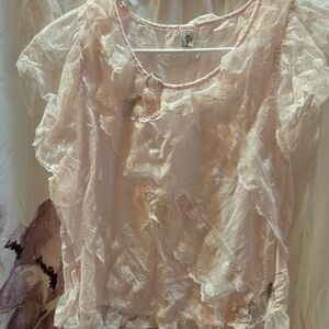 Elegant Pink Lace Women's Top
